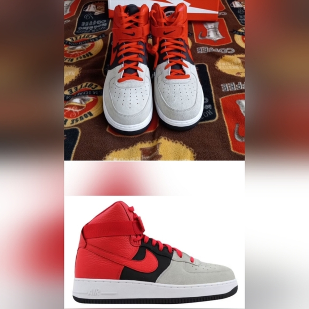 Nike Air Force 1 High LV8 Wolf Gray & Red